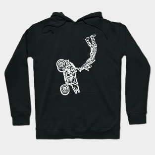 ATV Quad Bike Freestyle White Sketch Art Hoodie